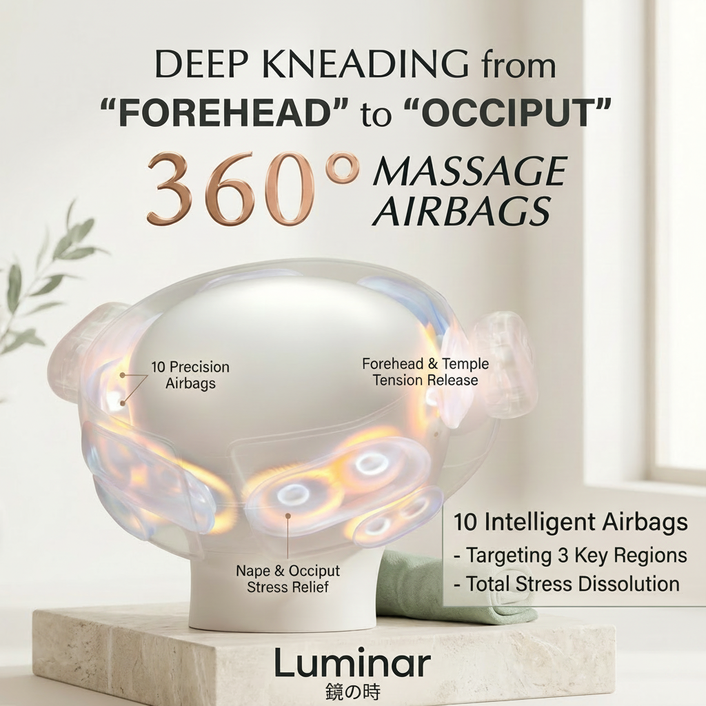 Heated Air Compression Head Massager – 360° Spa for Stress